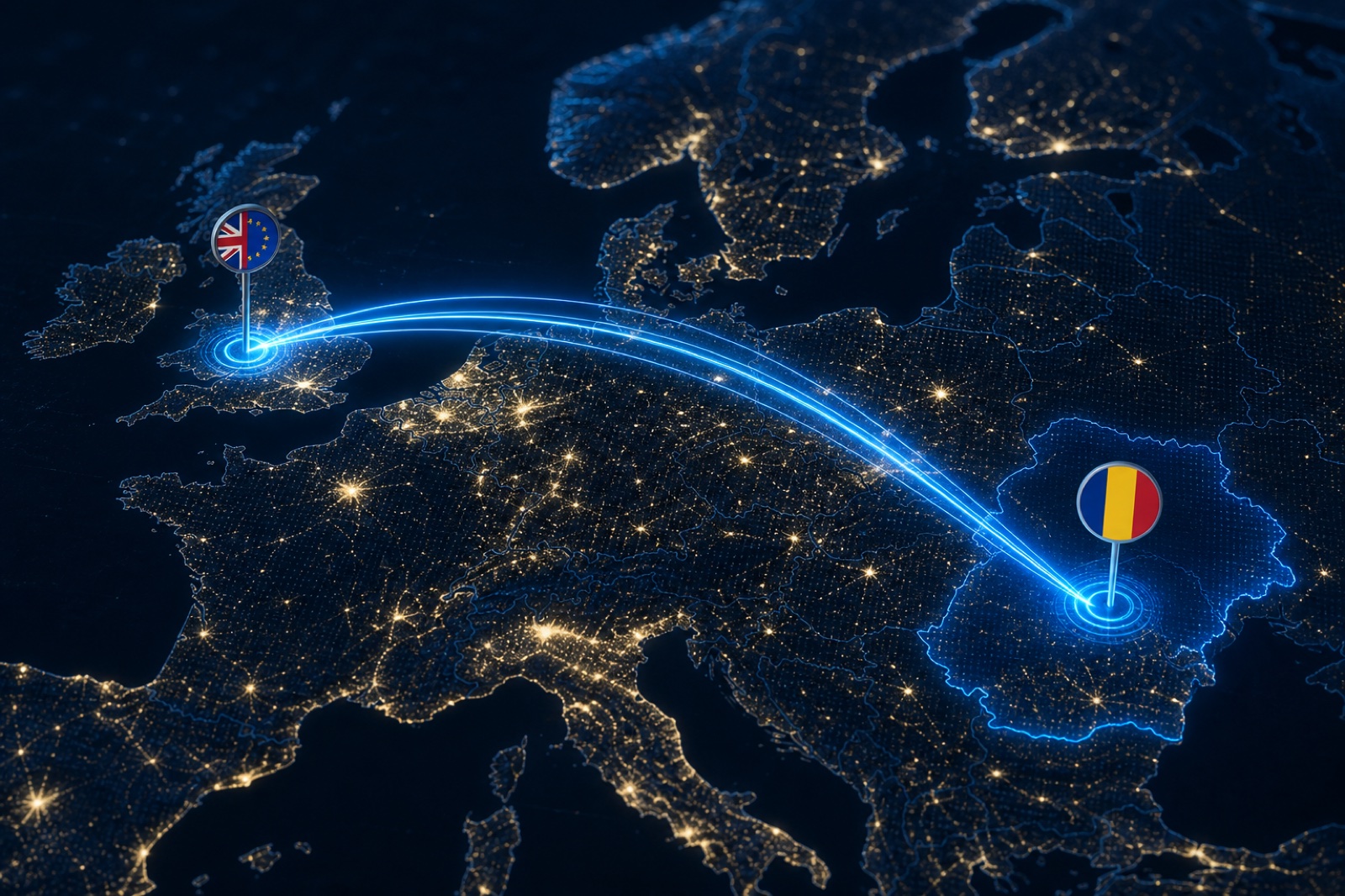 Hartă interactivă Vanzy România ↔ UK